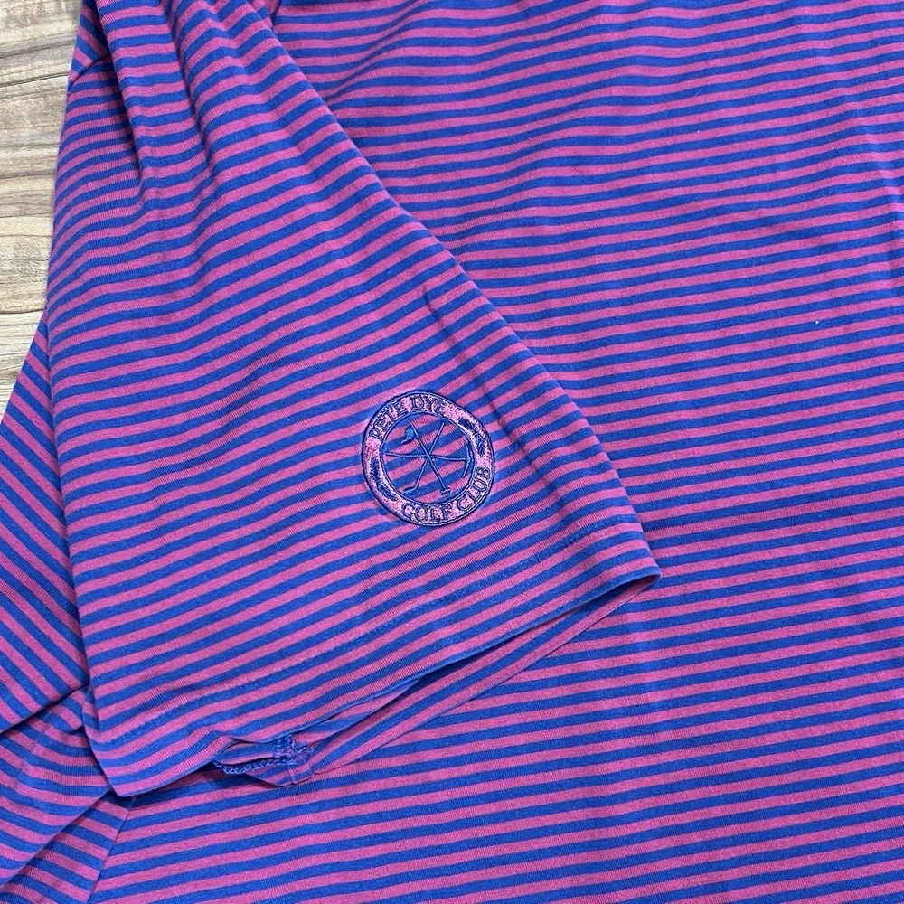 Polo Golf Ralph Lauren Men's Shirt XL Blue Pink Striped Pima Moisture Management
